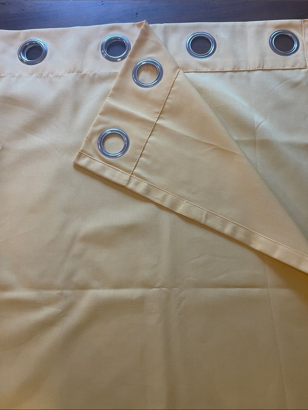 Yellow Sunbrella Grommet Curtain Panel (x4) with Silver Eyelets 84Lx52W